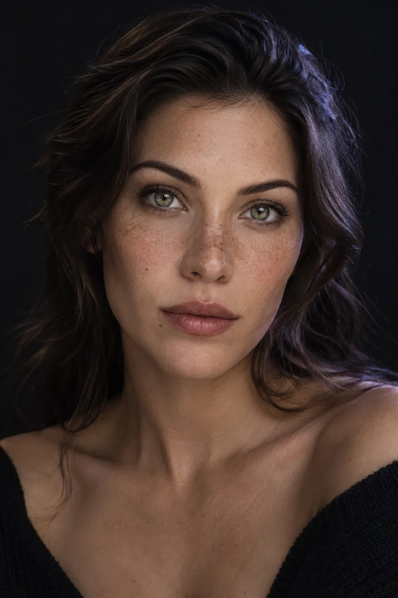 Portrait of a woman with hazel eyes